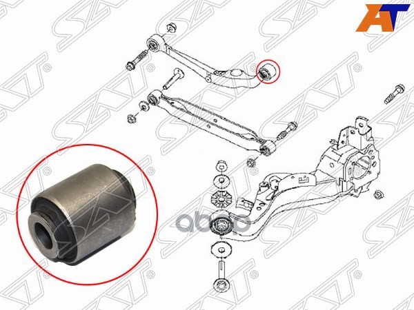 Сайлентблок рычага Nissan Juke 10-20 / Qashqai 06-22 Sat арт. ST-55120-JD000
