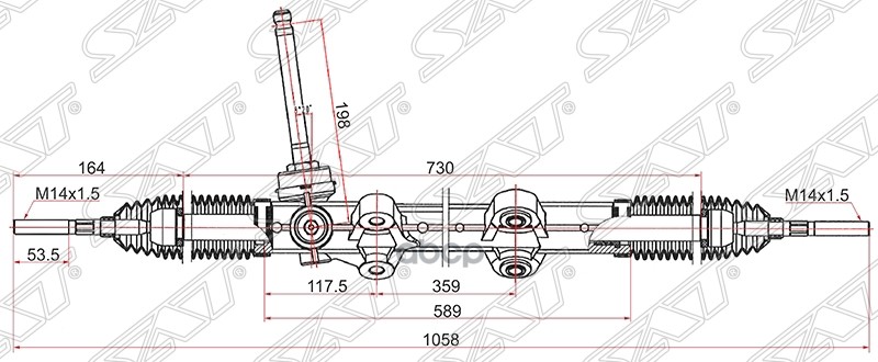 Рейка рулевая Kia Ceed 06-12 / Cerato 06-09 Sat арт. ST-56500-1H200