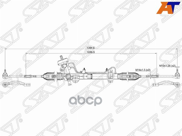 Рейка рулевая Hyundai Solaris 10-17 / Kia Rio 11-17 Sat арт. ST-57700-4L000