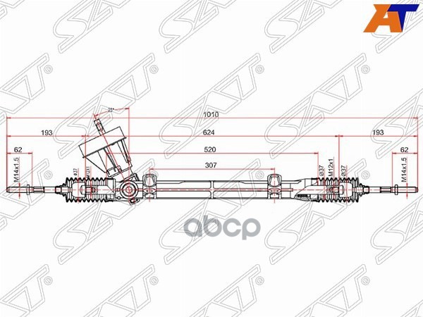 Рейка рулевая RENAULT LOGAN/LADA LARGUS 06- (без Г/У) LHD Sat арт. ST-60 01 547 612