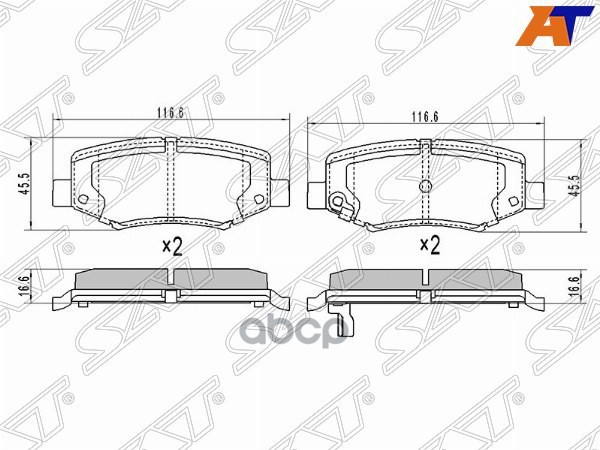 Колодки тормозные (Сзади) Jeep Cherokee 07-14 / Compass 06-11 Sat арт. ST-68003776AA