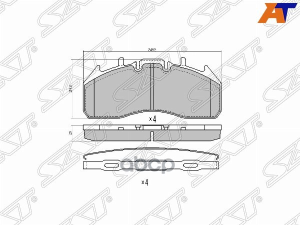 Колодки тормозные (Спереди) Volvo 960 90-94 / FE 06-13 / FH 92-12 Sat арт. ST-7421496555