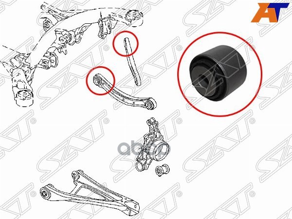 Сайлентблок заднего поперечного рычага (внутр) AUDI Q7 06-15/VOLKSWAGEN TOUAREG 03- Sat арт. ST7L0505398B