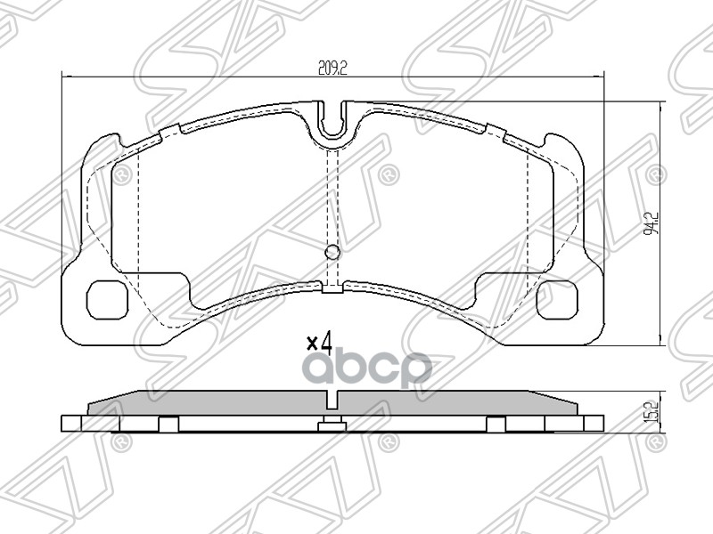 Колодки тормозные (Спереди) Volkswagen Touareg 02-18 Sat арт. ST-7L0698151M