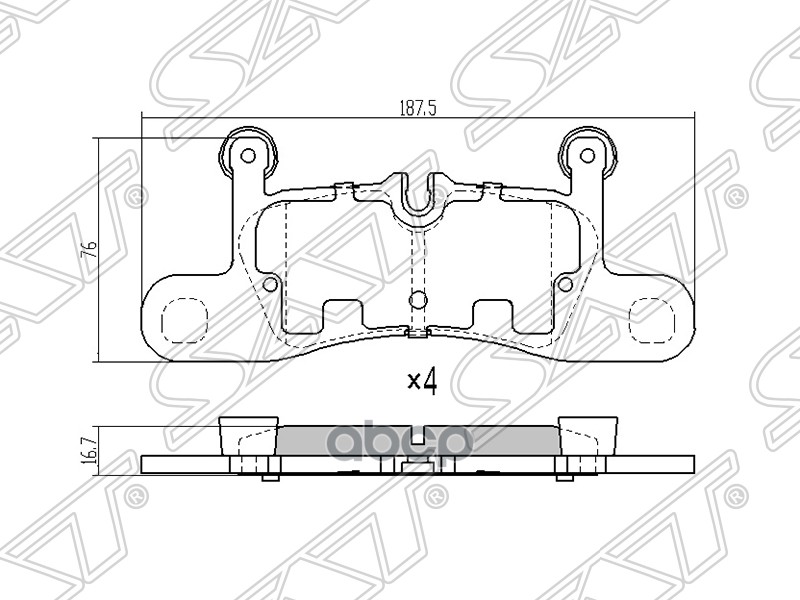 Колодки тормозные (Сзади) Volkswagen Touareg 10-18 Sat арт. ST-7P6698451