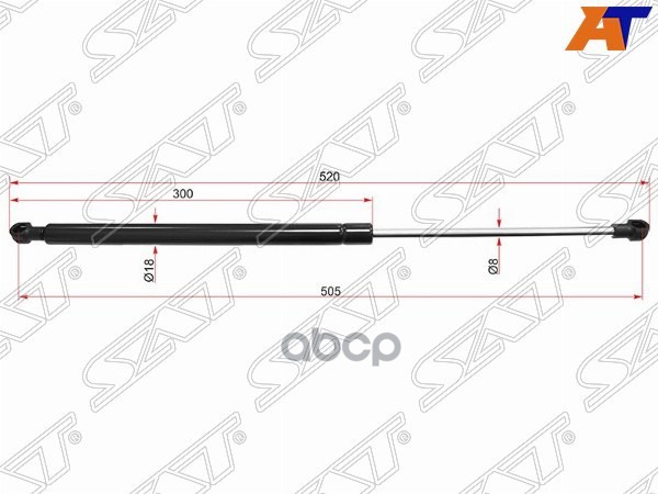 Амортизатор крышки багажника Nissan Qashqai 06-13 / Qashqai+2 08-14 (Справа=Слева) Sat арт. ST-90450EY10A