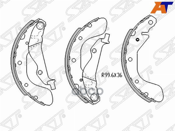 Колодки тормозные барабанные Chevrolet Aveo 02- / Spark 10-16 Sat арт. ST-96473229