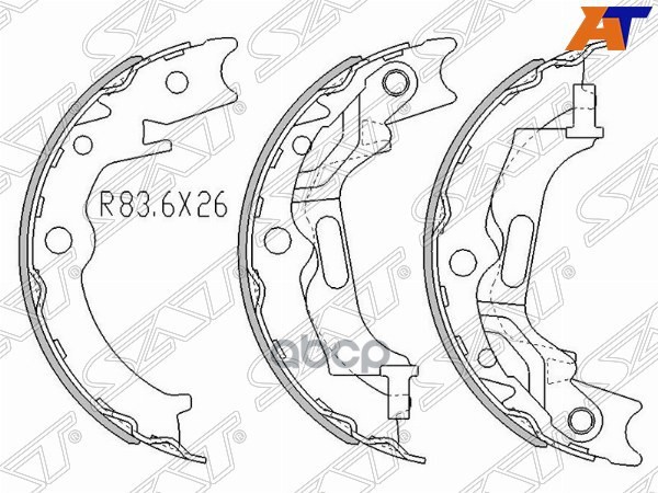 Колодки тормозные барабанные (Сзади/ Стояночный тормоз) Chevrolet Lacetti 04-13 / Epica 06-09 Sat арт. ST-96496764