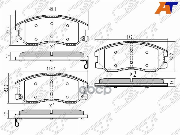 Колодки тормозные (Спереди) Chevrolet Captiva 06-15 / Opel Antara 06-15 Sat арт. ST-96626069