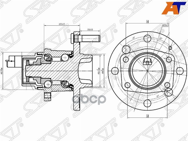 Ступичный узел Chevrolet Lacetti 04-13 / Daewoo Lacetti 04-09 Sat арт. ST-96639607