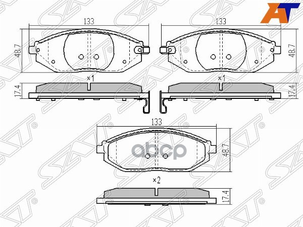 Колодки тормозные (Спереди) Chevrolet Spark 10-22 Sat арт. ST-96682858