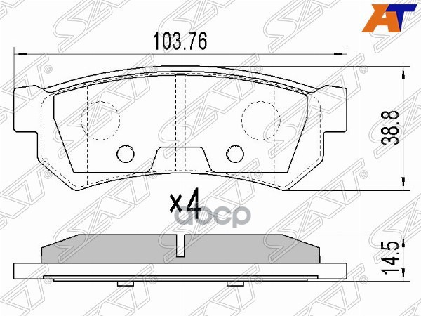 Колодки тормозные (Сзади) Chevrolet Lacetti 04-13 / Daewoo Nubira 02-05 Sat арт. ST-96800089