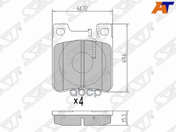 Колодки тормозные (Сзади) Mercedes-Benz C-Class 93-08 / E-Class 84-03 Sat арт. ST-A0024201620
