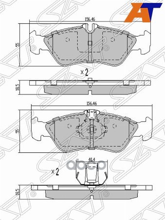 Колодки тормозные (Сзади) Mercedes-Benz Sprinter 95-06 / Sprinter classic RUS 13-18 / G-Class 79-18 Sat арт. ST-A0024206020