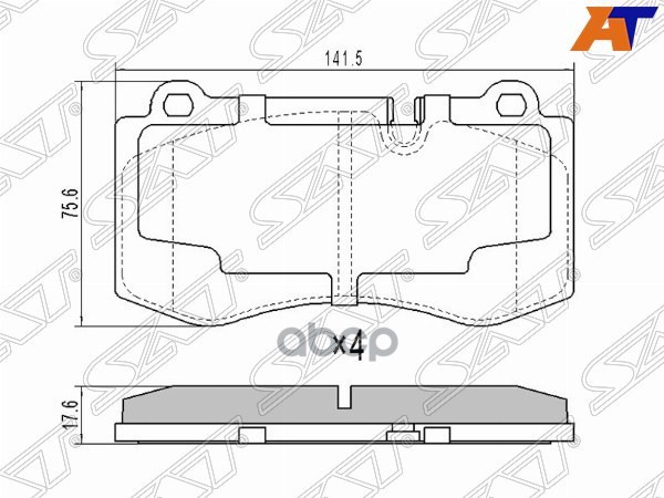 Колодки тормозные (Спереди) Mercedes-Benz E-Class 02-09 / S-Class 05-13 Sat арт. ST-A0044206220