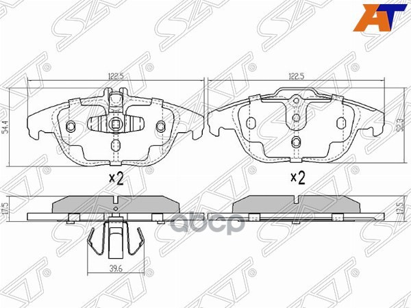 Колодки тормозные (Сзади) Mercedes-Benz C-Class 07-15 / E-Class 09-17 Sat арт. ST-A0054204220