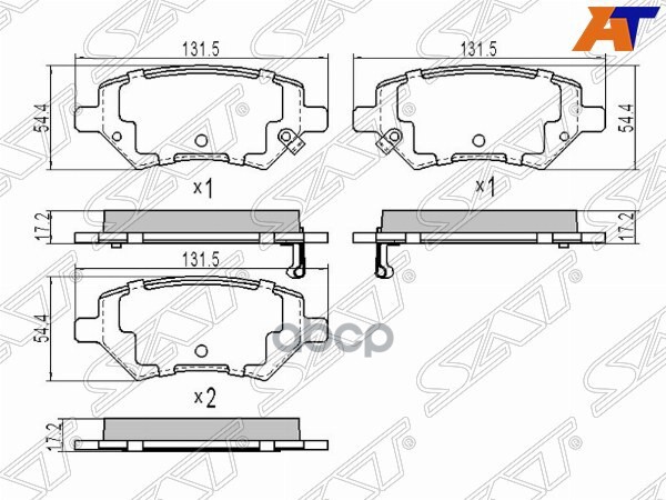 Колодки тормозные (Спереди) Chery Tiggo 4 17-23 / Tiggo 4 Pro 20- Sat арт. ST-A13-3501080