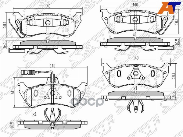 Колодки тормозные (Сзади) Mercedes-Benz M-Class 97-05 Sat арт. ST-A1634201420