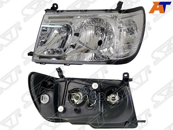Фара Toyota Land Cruiser (J100) 98-02 (Слева/ Галоген/ Ручная регулировка/ цельная хрусталь. до рейс Sat арт. ST-D12-1103L-LD-E1