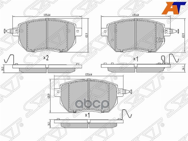 Колодки тормозные (Спереди) Infiniti FX35 02-08 / Nissan Murano 07-16 / Infiniti FX45 02-09 Sat арт. ST-D1M60-1AA0K