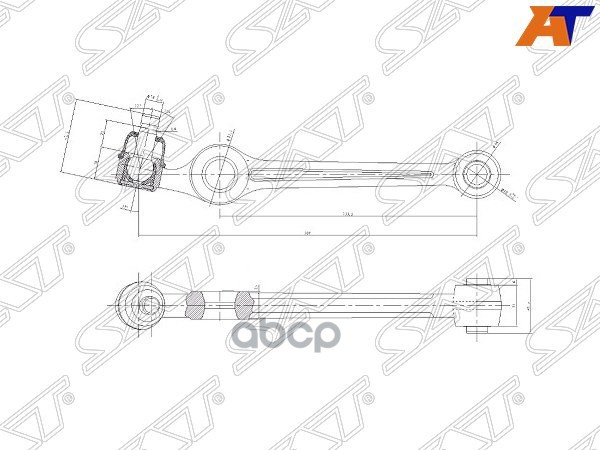 Рычаг подвески Mazda Demio 96-02 / Ford Festiva 96-99 (Снизу/ Спереди/ Справа=Слева) Sat арт. ST-D201-34-300