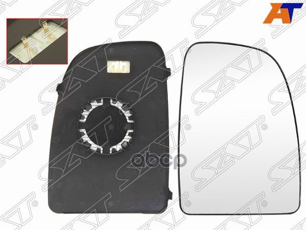Полотно зеркала Peugeot Boxer 06- / Citroen Jumper 06- (Справа/ Обогрев/ верхняя часть) Sat арт. ST-FT76-940G-1