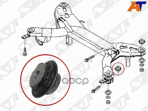 Сайлентблок балки Mazda 6 02-12 / 6 MPS 05-07 Sat арт. ST-GJ6A-28-860A