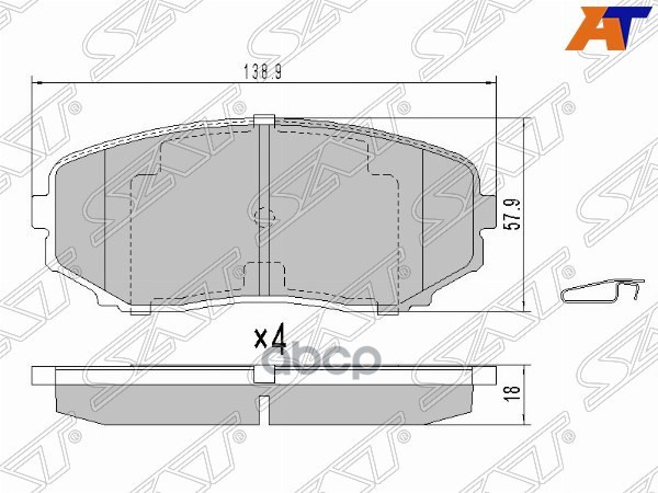 Колодки тормозные (Спереди) Mazda CX-7 06-12 / Mitsubishi L200 15- / Pajero Sport 16- / Mazda Bongo Sat арт. ST-L2Y6-33-29Z