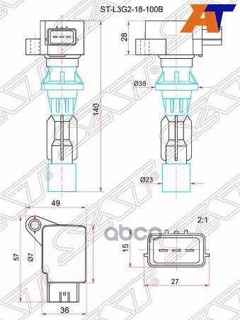 Катушка зажигания MAZDA 6 07-12/CX-7 07-12/MAZDA 3 08-13 LF17/L3-VDT/L5-VE Sat арт. ST-L3G2-18-100B