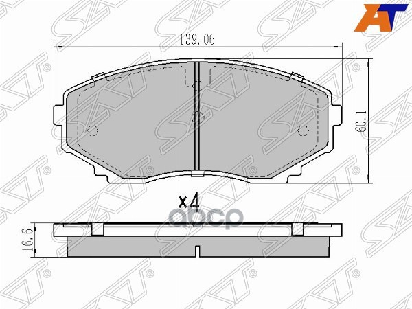 Колодки тормозные (Спереди) Mazda CX-7 06-12 / Mitsubishi L200 15- Sat арт. ST-LCY2-33-23Z