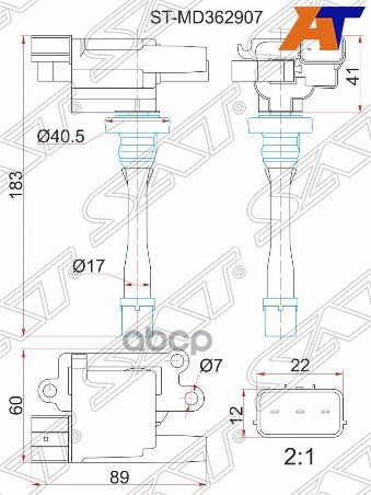 Катушка зажигания Mitsubishi Lancer 95-10 / Outlander 02-12 4G63;4G64;4G92;4G93;4G94 Sat арт. ST-MD362907
