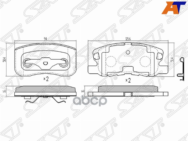 Колодки тормозные (Спереди) Mitsubishi Colt 02-12 / Colt Plus 04-12 Sat арт. ST-MN116151