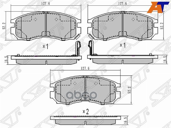 Колодки тормозные (Спереди) Mitsubishi Lancer 88-01 / Chariot 91-97 / Colt 88-03 / Debonair 89-92 Sat арт. ST-MR389539
