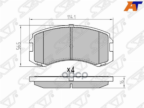 Колодки тормозные (Спереди) Mitsubishi Lancer 97-10 / Bravo 91-99 / Colt 02-12 / Colt Plus 04-12 Sat арт. ST-MR569233