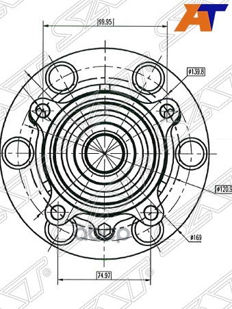 Ступичный узел перед MMC L200/PAJERO SPORT 05- (в сборе) Sat арт. ST-MR992374