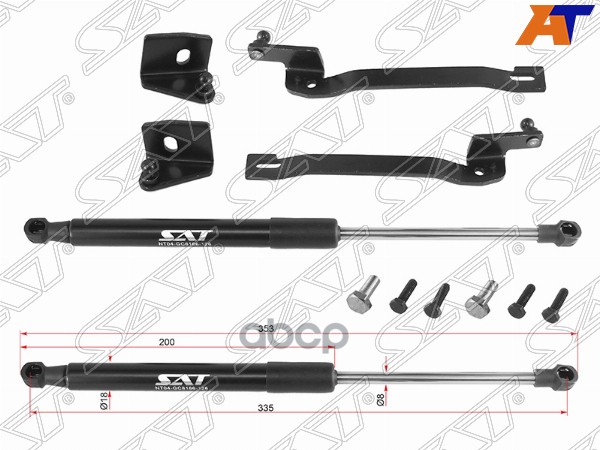 Амортизатор капота Hyundai Solaris 17-20 / Accent 11-17 (Справа=Слева) Sat арт. ST-R45001R001