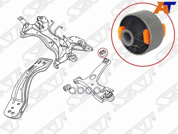 Сайлентблок рычага Chery Tiggo 4 17-19 / Tiggo T11 05-16 Sat арт. ST-T11-2909080