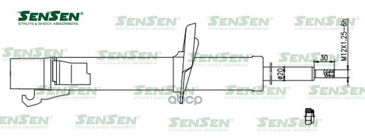 Амортизатор Ford Fusion 01/04- Пер.прав.газ. Sensen арт. 42130636