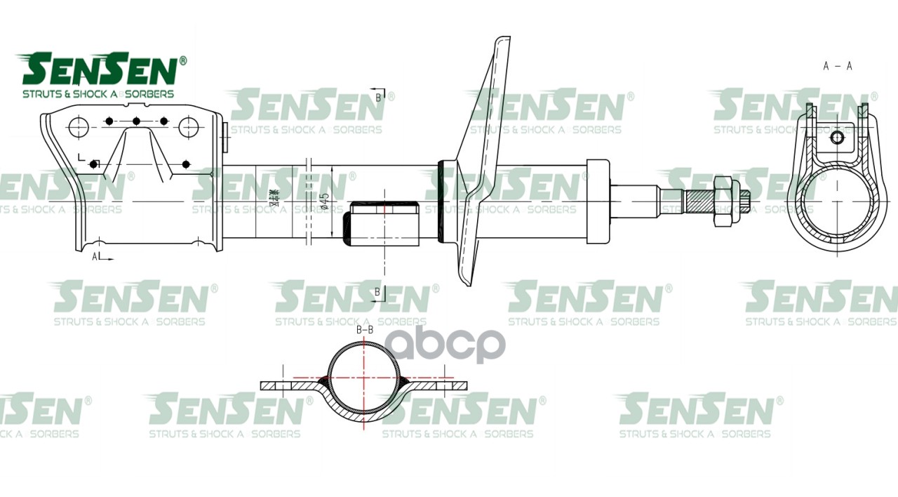 Амортизатор задний L=R GAS Renault Duster 11-/Kaptur 16- 4WD SENSEN 42130686 Sensen арт. 42130686