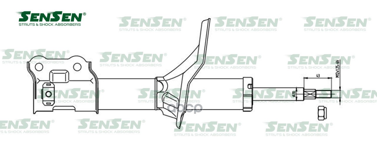 Амортизатор  пер. прав. газ. HYUNDAI ELANTRA 00-06, Lantra 95-00, Coupe 96-02 SENSEN 42140192 Sensen арт. 4214-0192