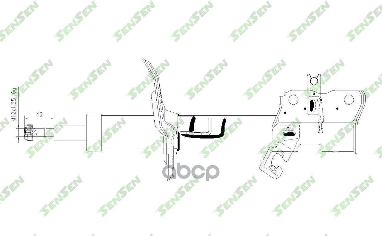 Амортизатор Передний Правый Газовый Nissan X-Trail (T31) 07- , Renault Koleos 08- Sensen 42141621 Sensen арт. 4214-1621