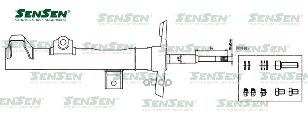 Амортизатор передний L=R MB W203 (00-06) SENSEN 42142158 Sensen арт. 42142158