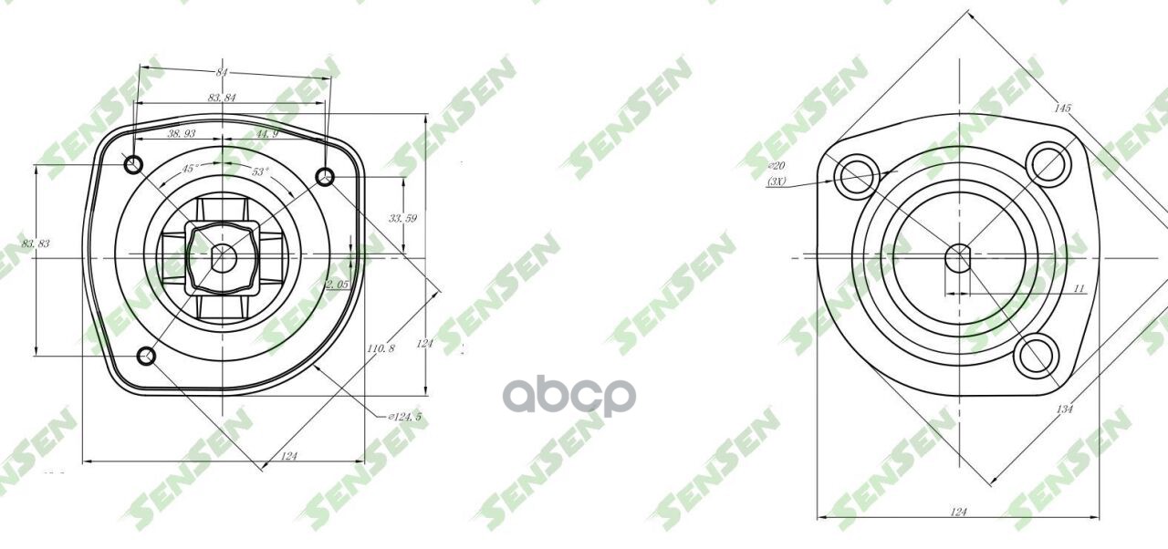 Опора Амортизатора заднего правого toyota corolla all 87-01 SENSEN M61044 Sensen арт. M61044