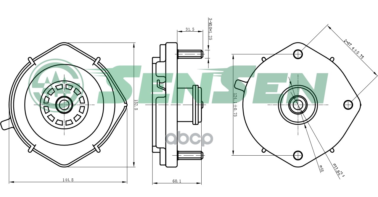 Опора Амортизатора Заднего Левая Mazda 323 1.4-2.0/2.0D/Td 98> Sensen арт. M61196
