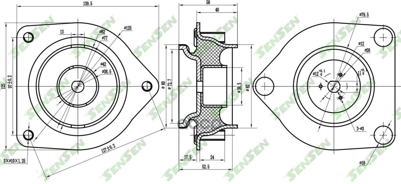 Опора Амортизатора Переднего Mazda 323F 1.3-2.0/1.6Td/2.0D 94-98 Sensen арт. M61201