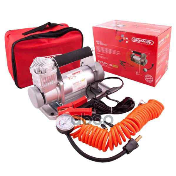 Компрессор Автомобильный 72Л/Мин 10Атм. 10А 12V На Клеммы Акб Буран-10 Skyway Skyway S02001012 Skyway арт. S02001012