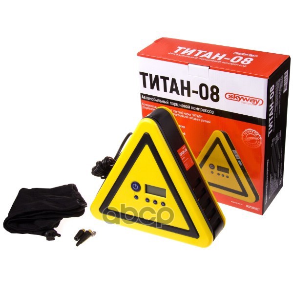 Компрессор Титан-08 30Л/Мин, С Фонарем Электронный Фиксатор Давления, Skyway Skyway S02001021 Skyway арт. S02001021