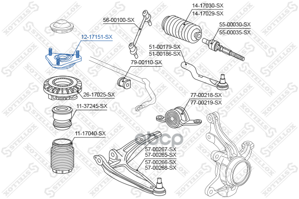 Опора Амортизатора Переднего Honda Civic Fk -2006 1217151Sx Stellox арт. 1217151SX