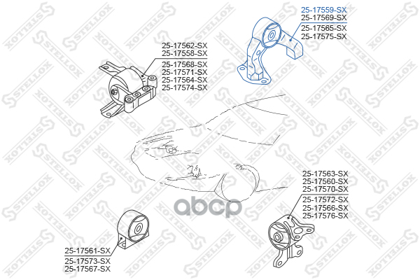Подушка Двигателя Задняя Mitsubishi Lancer Cy2a/Cy3a/Cy4a -2007 2517559Sx Stellox арт. 2517559SX