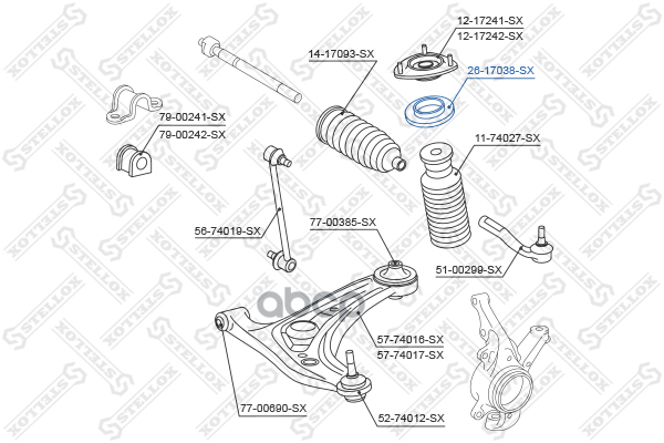 Подшипник опоры амортизатора Nissan Micra K12 03> Stellox арт. 2617038SX